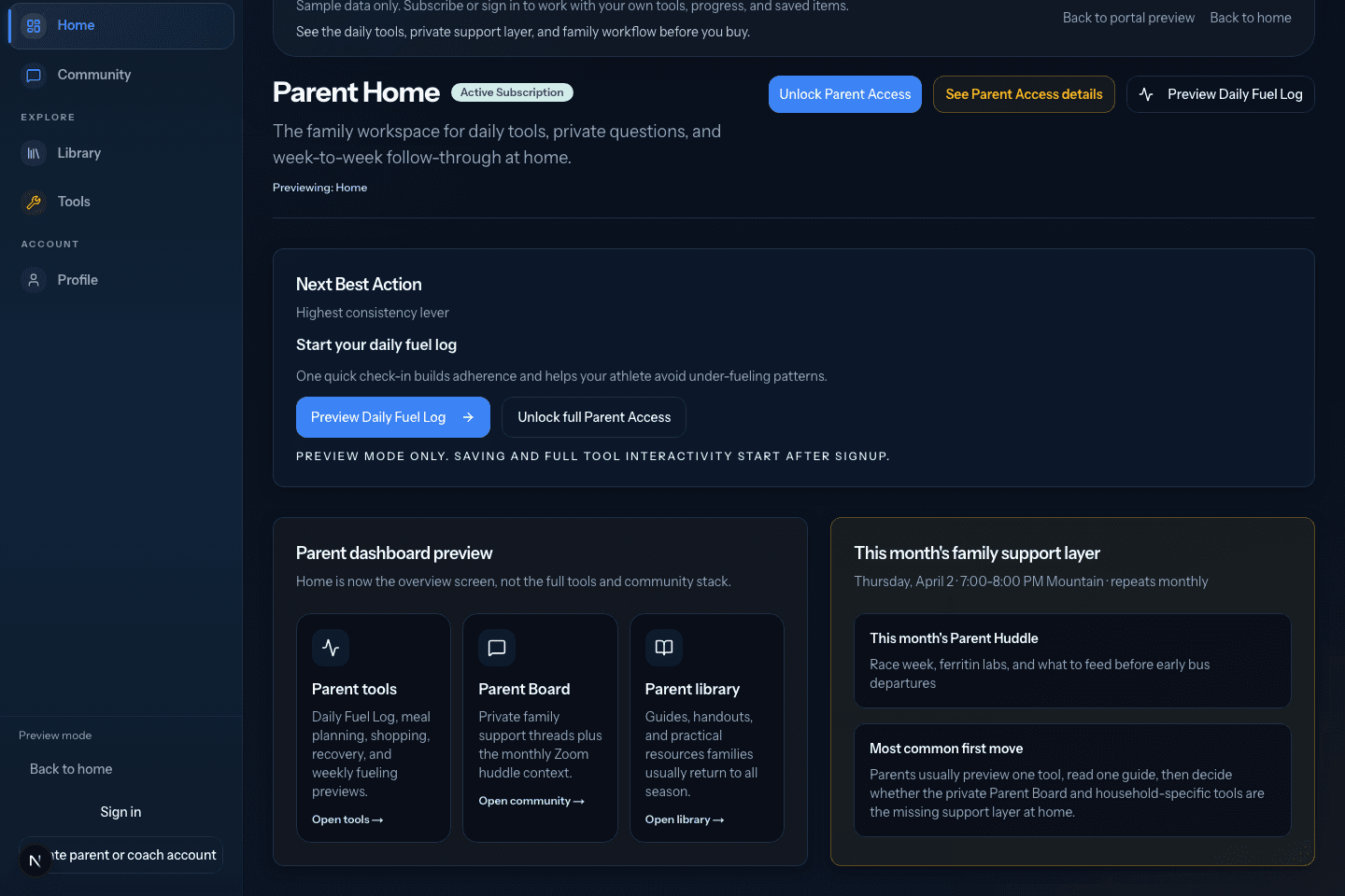 Parent Board preview