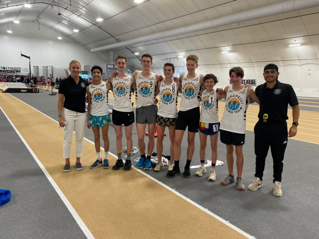 Luke coaching athletes at practice