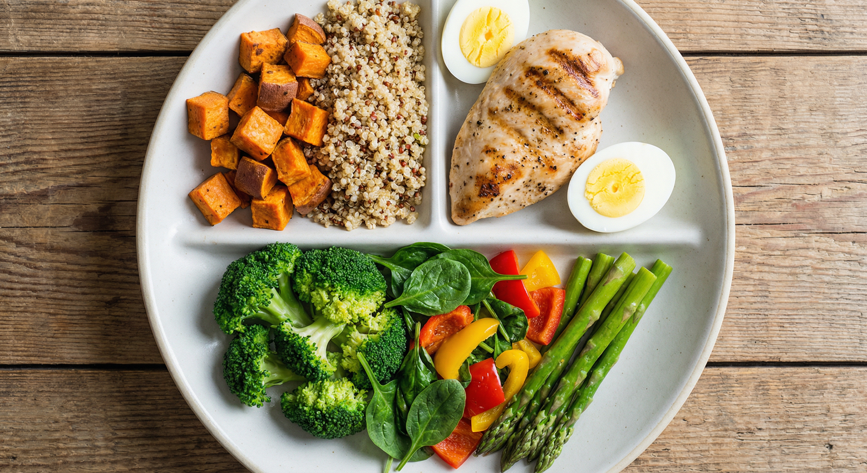 A balanced athlete plate used to explain daily fueling