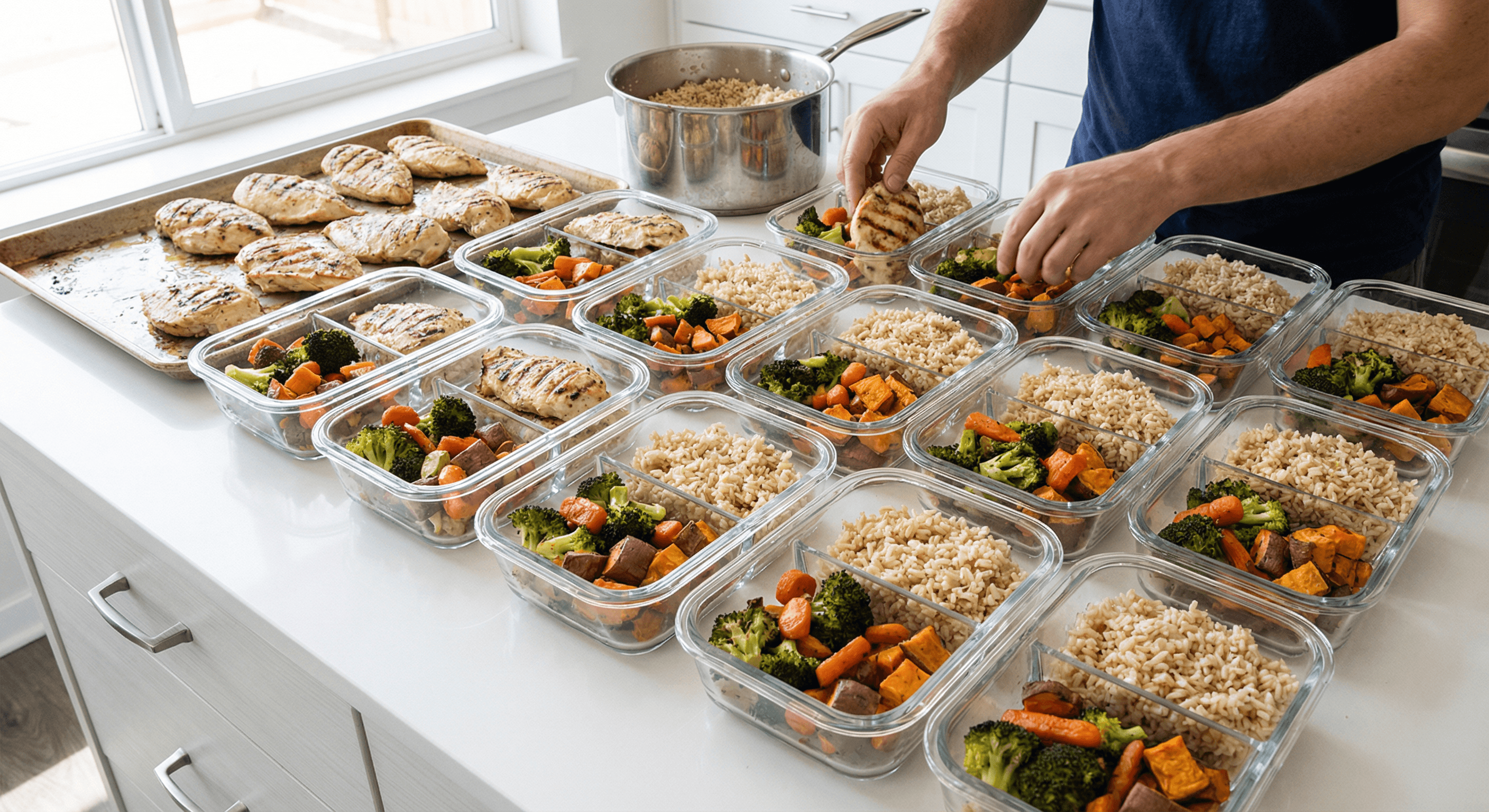 Family preparing a healthy meal together in the kitchen
