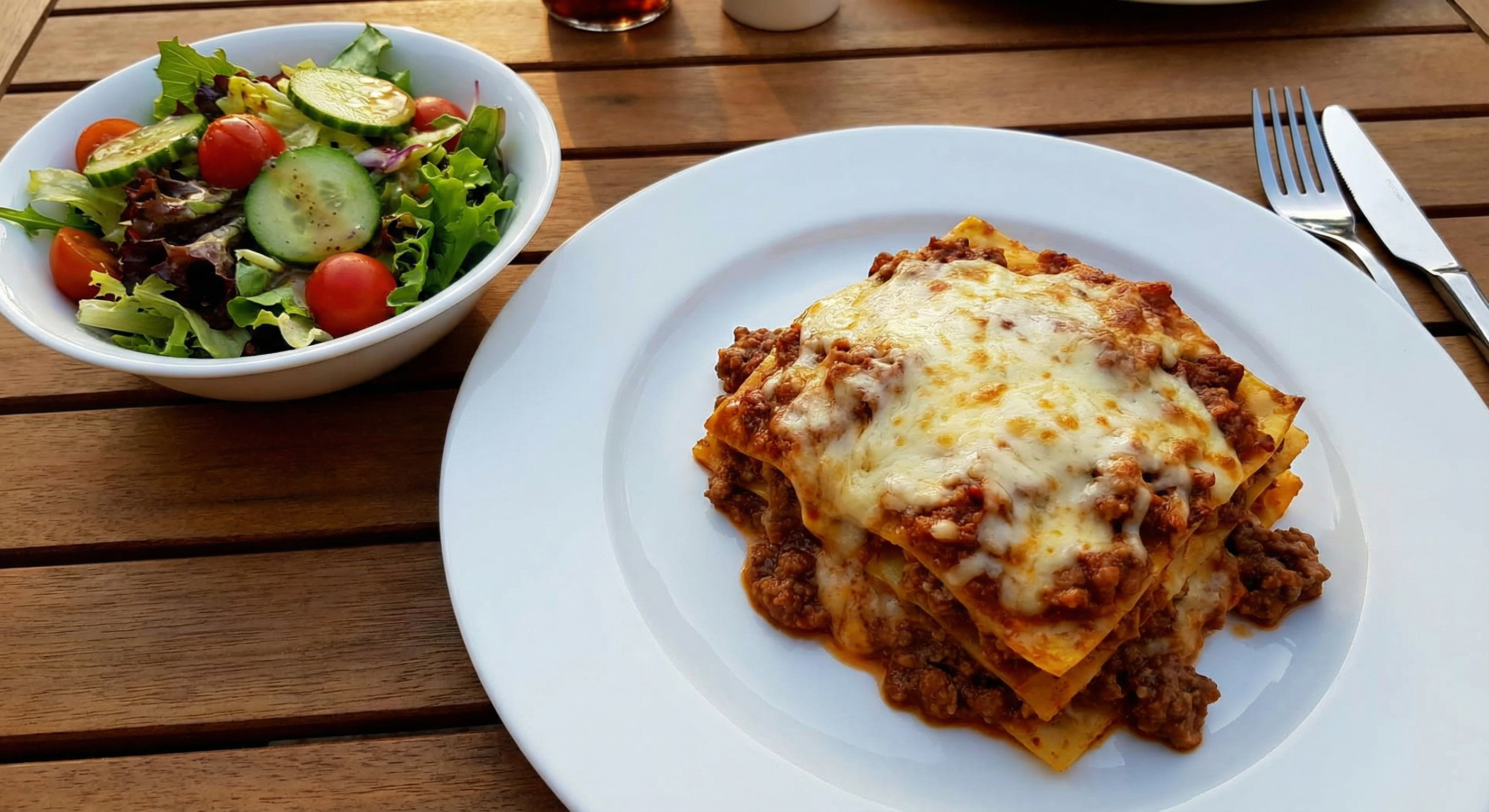 Lasagna and salad team dinner