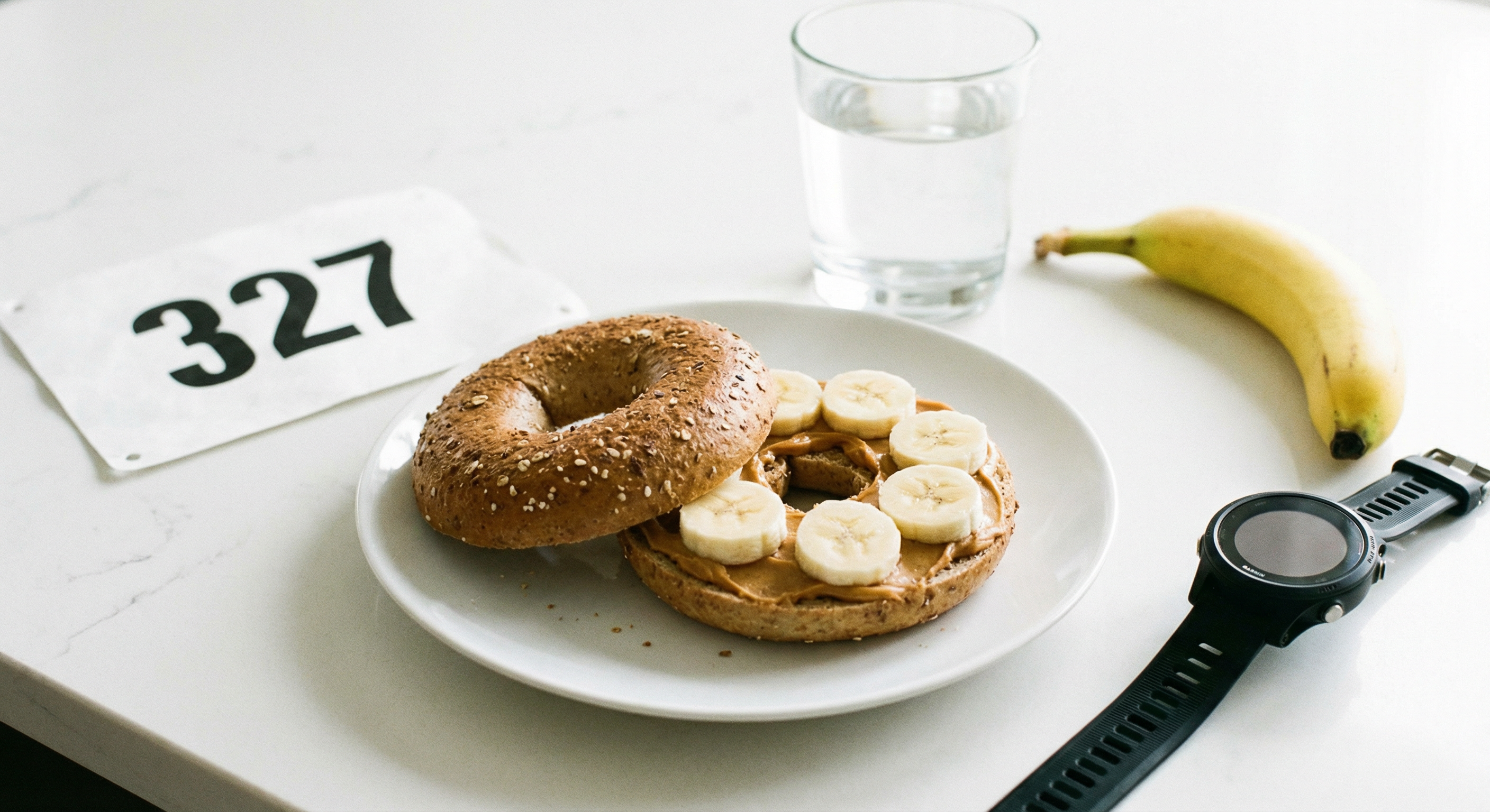 Bagel + peanut butter + banana backup