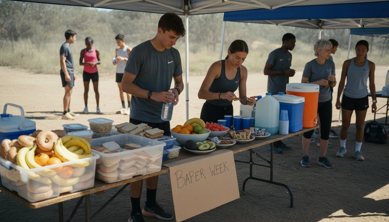 Guide cover used as a visual anchor for base-mileage versus taper-week comparison.